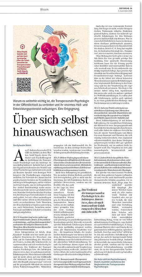 Artikel Die Furche - Das Verdienst der transpersonalen Psychotherapie